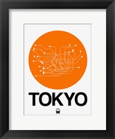 Framed Tokyo Orange Subway Map