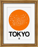 Framed Tokyo Orange Subway Map