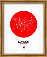 Framed London Red Subway Map