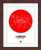 Framed London Red Subway Map