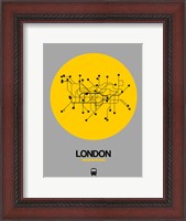 Framed London Yellow Subway Map