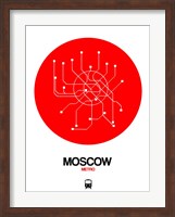 Framed Moscow Red Subway Map