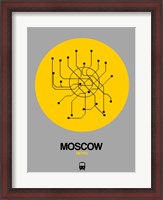 Framed Moscow Yellow Subway Map
