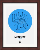 Framed Moscow Blue Subway Map