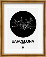 Framed Barcelona Black Subway Map