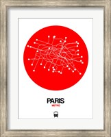Framed Paris Red Subway Map