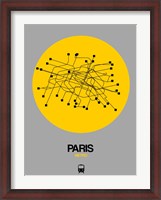 Framed Paris Yellow Subway Map