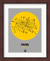 Framed Paris Yellow Subway Map