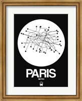 Framed Paris White Subway Map