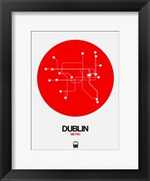 Framed Dublin Red Subway Map