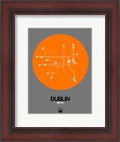 Framed Dublin Orange Subway Map
