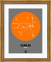 Framed Dublin Orange Subway Map