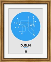 Framed Dublin Blue Subway Map