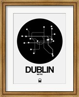 Framed Dublin Black Subway Map