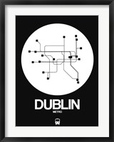 Framed Dublin White Subway Map