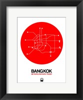 Framed Bangkok Red Subway Map