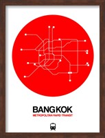 Framed Bangkok Red Subway Map