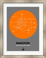 Framed Bangkok Orange Subway Map