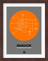 Framed Bangkok Orange Subway Map