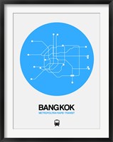 Framed Bangkok Blue Subway Map