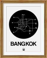 Framed Bangkok Black Subway Map