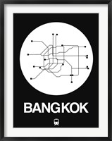 Framed Bangkok White Subway Map