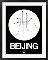 Framed Beijing White Subway Map