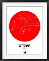 Framed Ottawa Red Subway Map