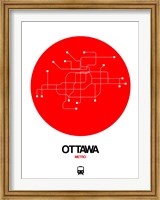 Framed Ottawa Red Subway Map