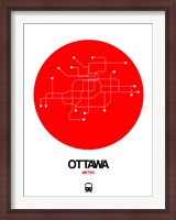 Framed Ottawa Red Subway Map