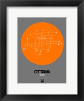 Framed Ottawa Orange Subway Map