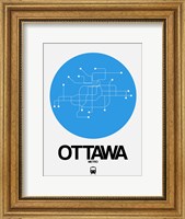 Framed Ottawa Blue Subway Map
