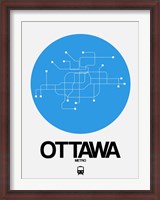 Framed Ottawa Blue Subway Map