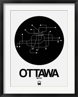 Framed Ottawa Black Subway Map