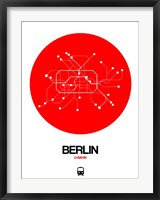 Framed Berlin Red Subway Map