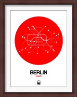 Framed Berlin Red Subway Map