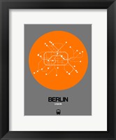 Framed Berlin Orange Subway Map