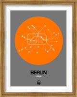 Framed Berlin Orange Subway Map