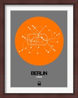 Framed Berlin Orange Subway Map