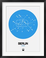 Framed Berlin Blue Subway Map