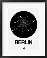 Framed Berlin Black Subway Map