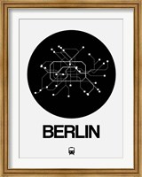 Framed Berlin Black Subway Map