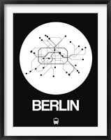 Framed Berlin White Subway Map
