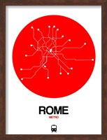 Framed Rome Red Subway Map