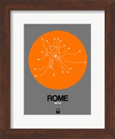 Framed Rome Orange Subway Map