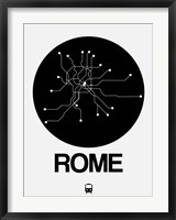 Framed Rome Black Subway Map