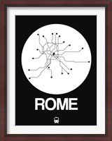 Framed Rome White Subway Map