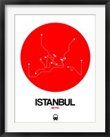 Framed Istanbul Red Subway Map