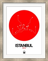 Framed Istanbul Red Subway Map