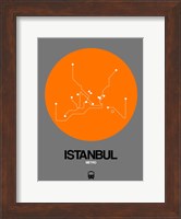 Framed Istanbul Orange Subway Map